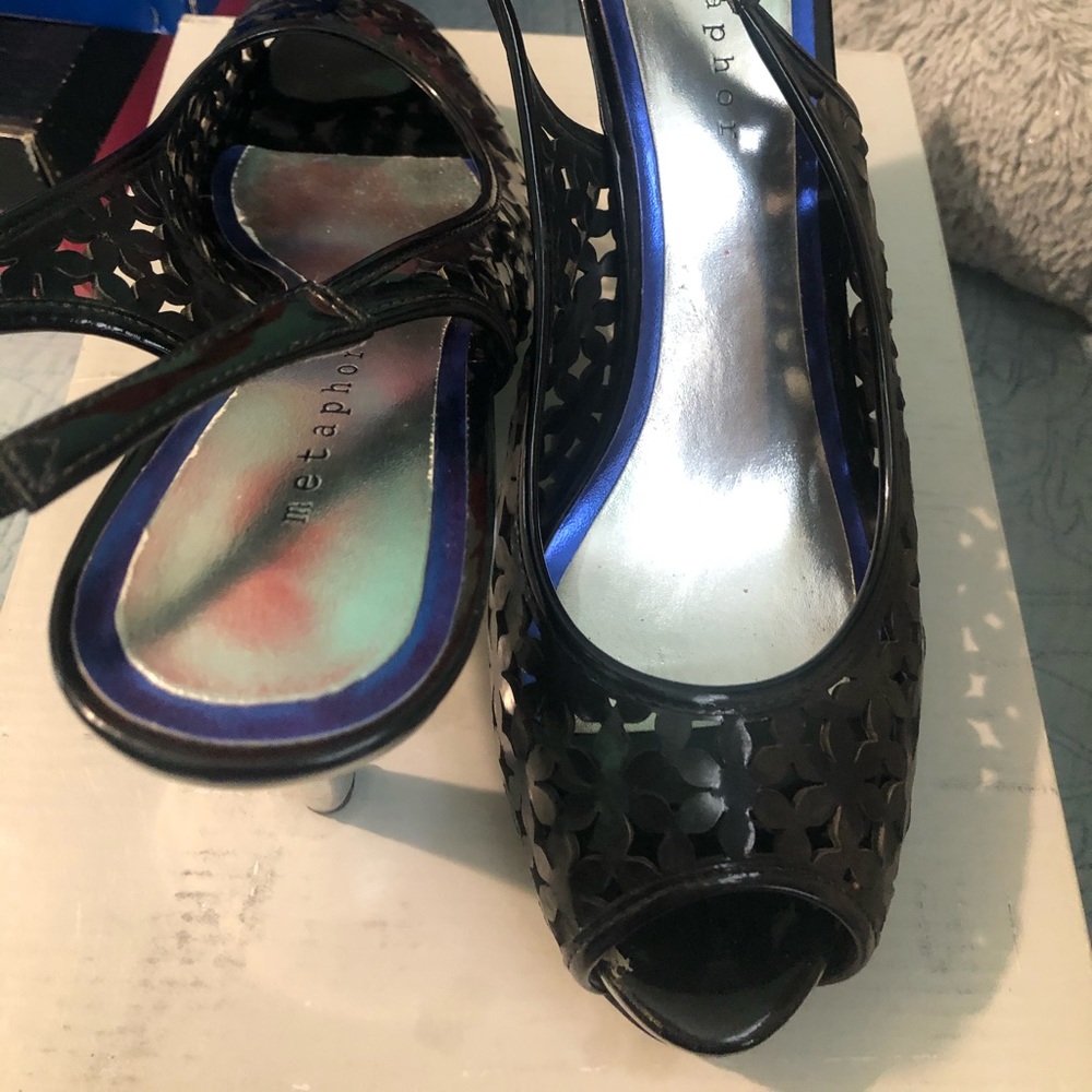 Black Open Toe Heels